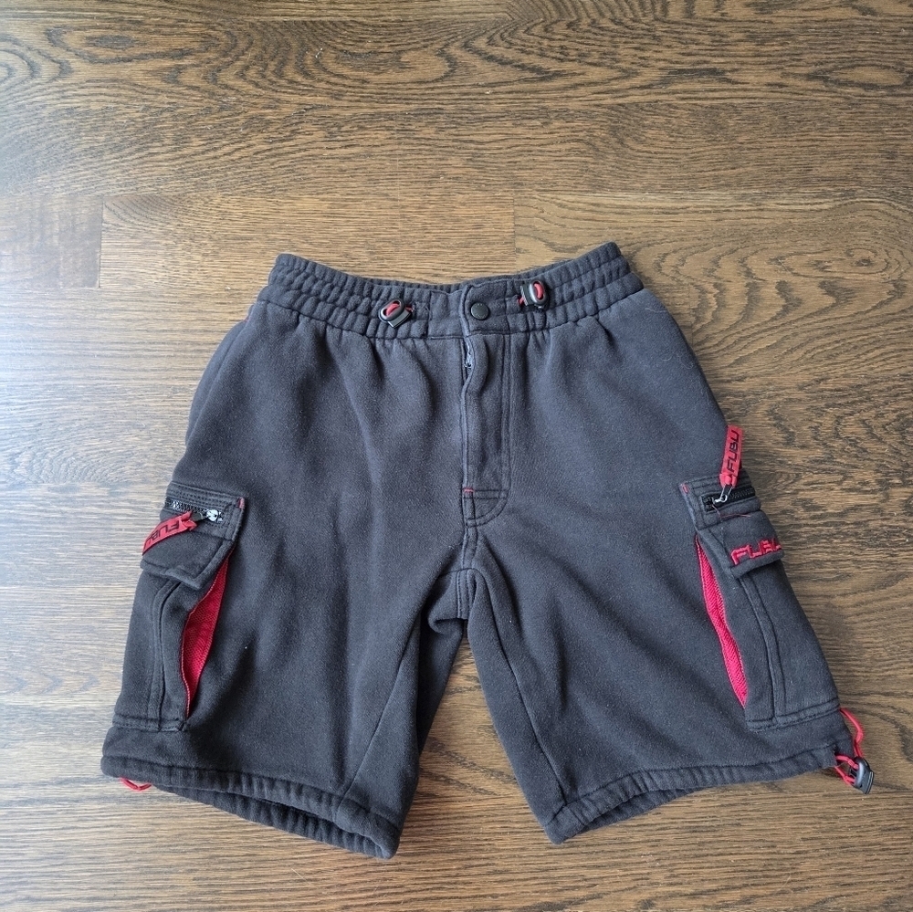 Fubu Kid's Black and Red Cargo Shorts Sz.12-14 M